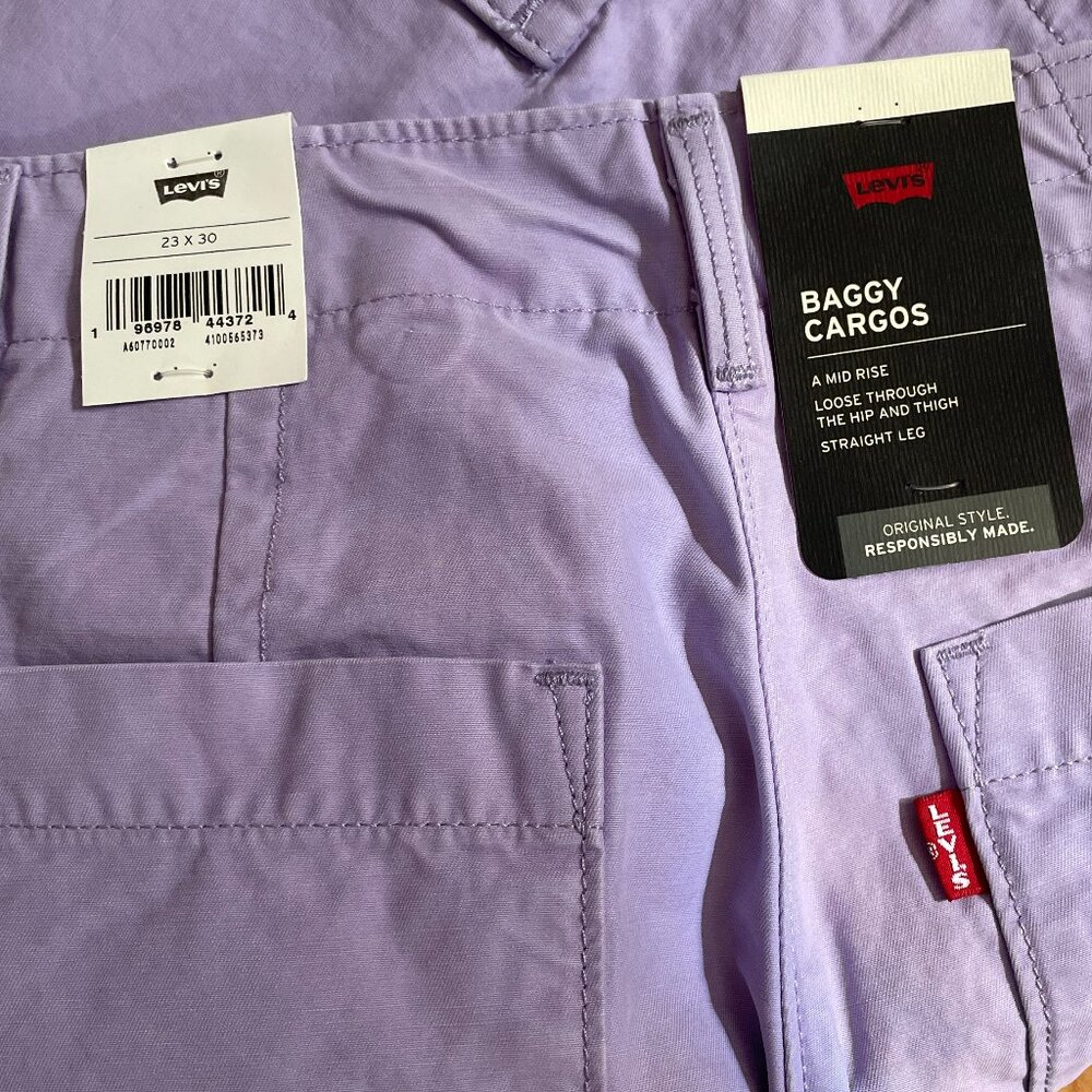 Firm. Levi Strauss CO Women's Purple Rose Cargo Pants. RARE. Ret was$108. - Picture 4 of 10
